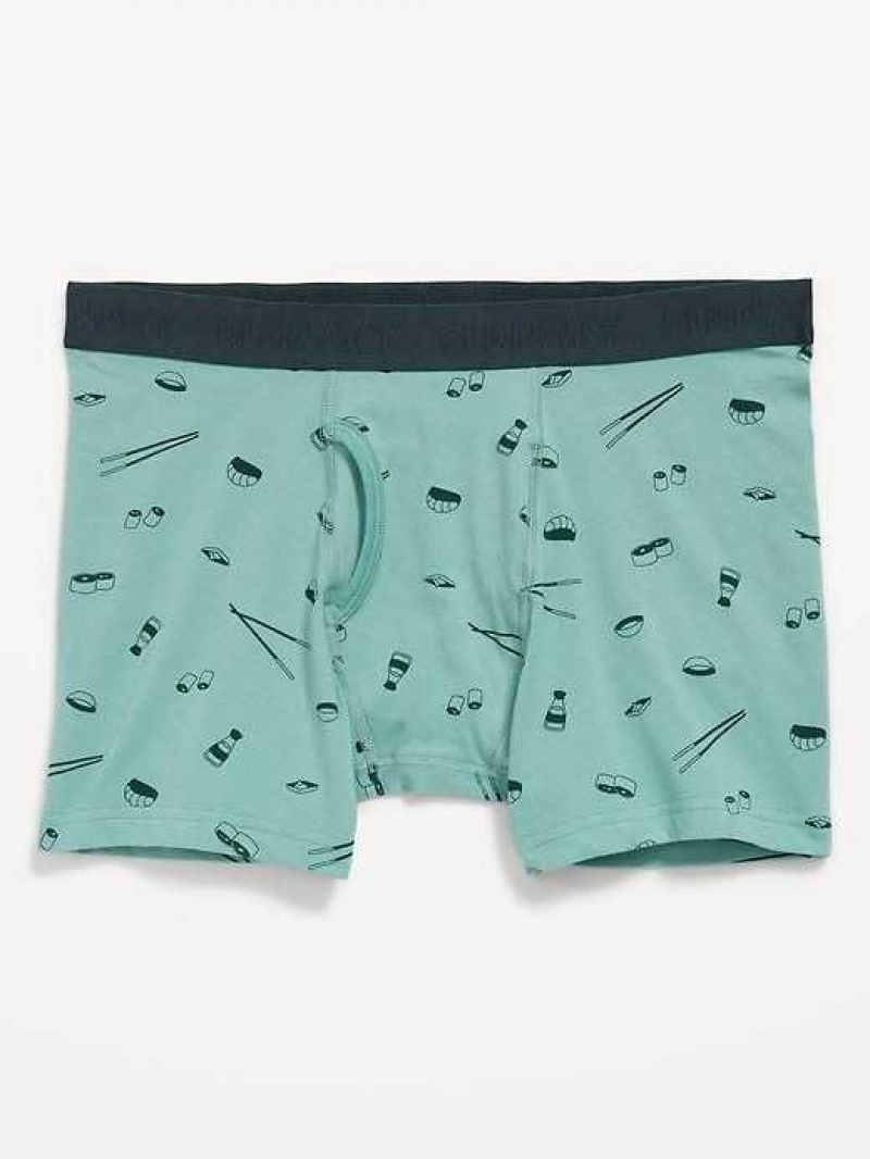 Old Navy Soft-Washed Built-In Flex Printed Boxer-Brief Underwear Sashimi | KPQ571809