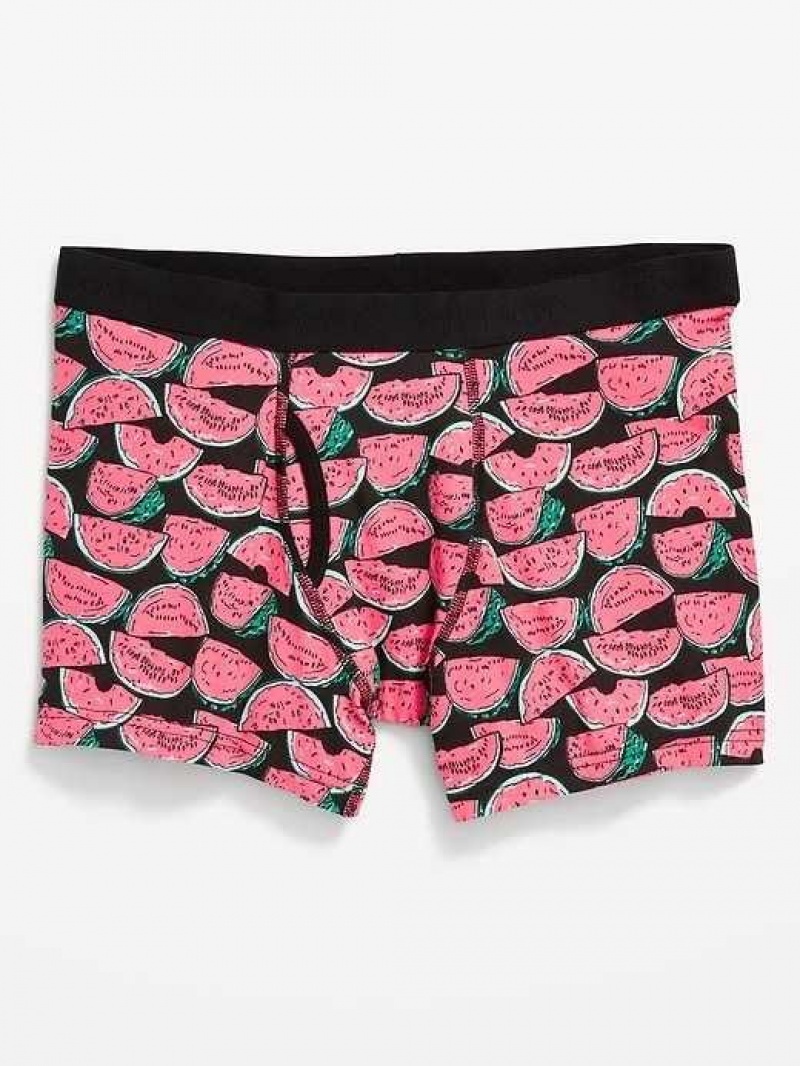 Old Navy Soft-Washed Built-In Flex Printed Boxer-Brief Underwear Watermelon Print | JZC528964