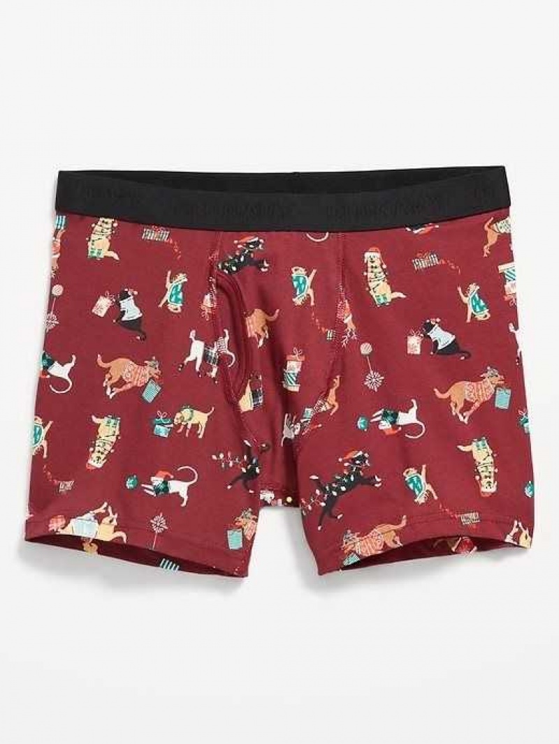 Old Navy Soft-Washed Built-In Flex Printed Boxer-Brief Underwear Dogs | WHP731052