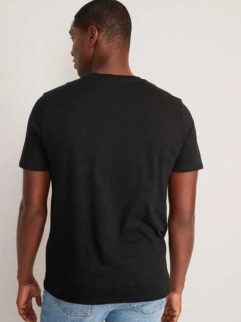 Old Navy Soft-Washed Chest-Pocket Crew-Neck T-Shirt Black | KTE270918