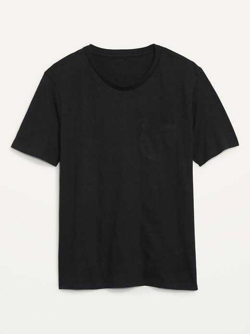 Old Navy Soft-Washed Chest-Pocket Crew-Neck T-Shirt Black | KTE270918