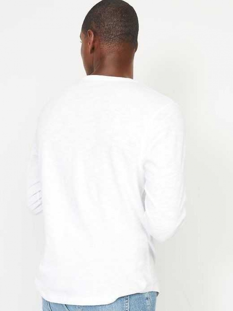 Old Navy Soft-Washed Curved-Hem Long-Sleeve T-Shirt White | YAR147532