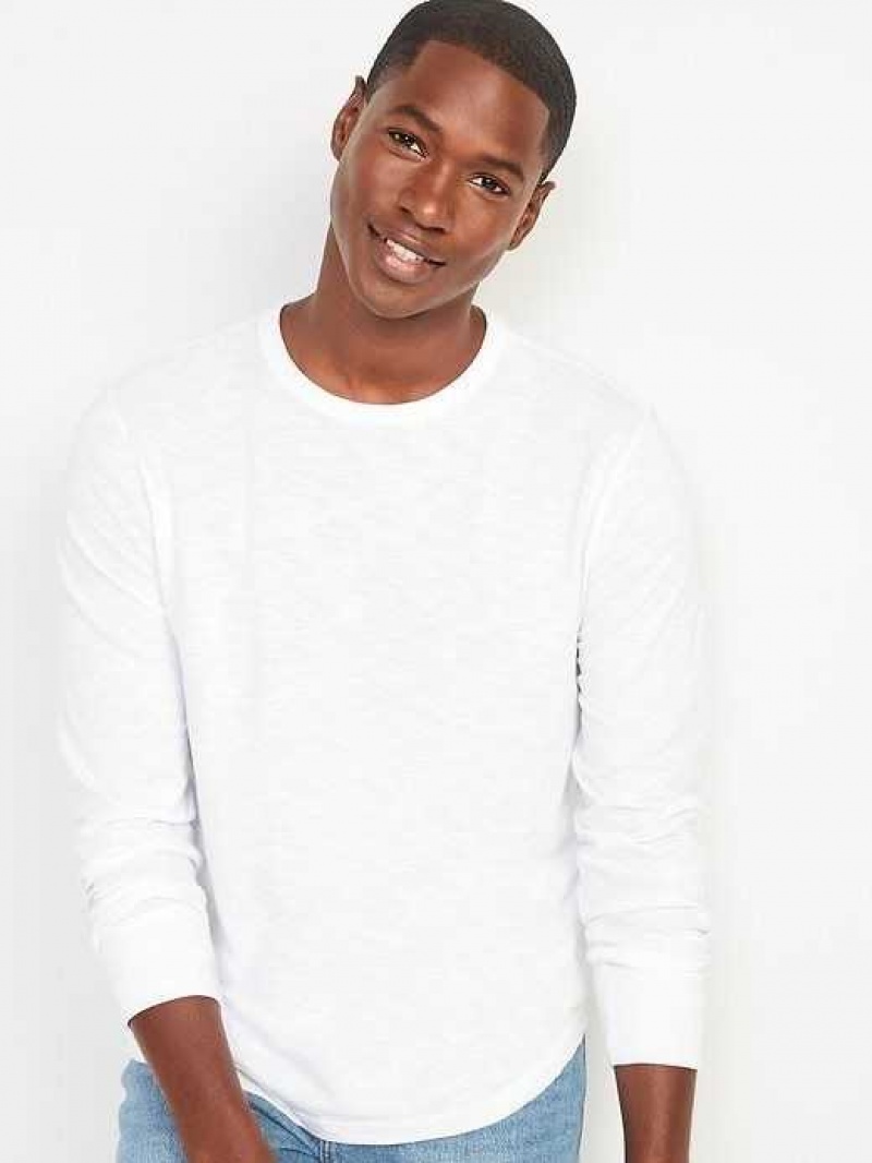 Old Navy Soft-Washed Curved-Hem Long-Sleeve T-Shirt White | YAR147532