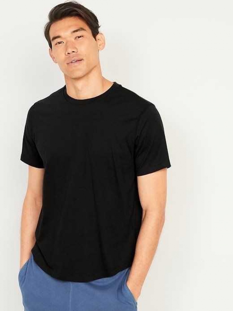 Old Navy Soft-Washed Curved-Hem T-Shirt 3-Pack Black | QLA532906