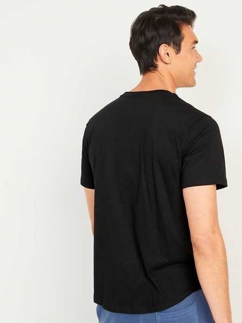 Old Navy Soft-Washed Curved-Hem T-Shirt 3-Pack Black | QLA532906