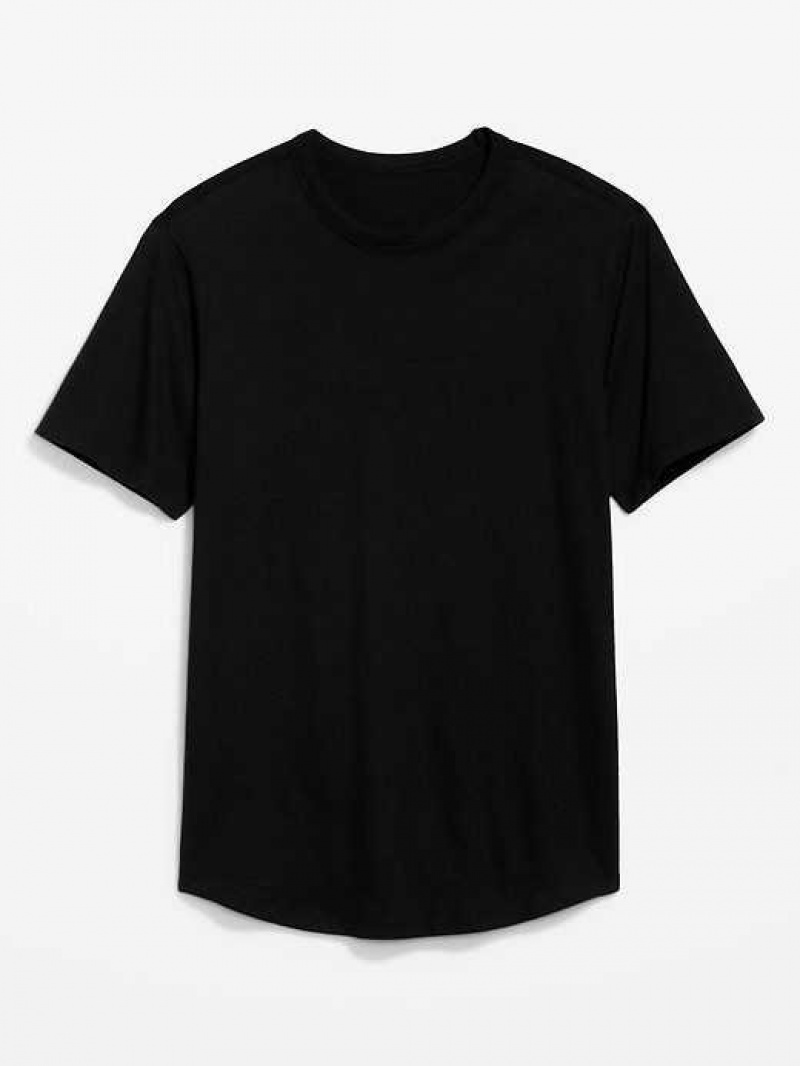 Old Navy Soft-Washed Curved-Hem T-Shirt Black | CXU193750