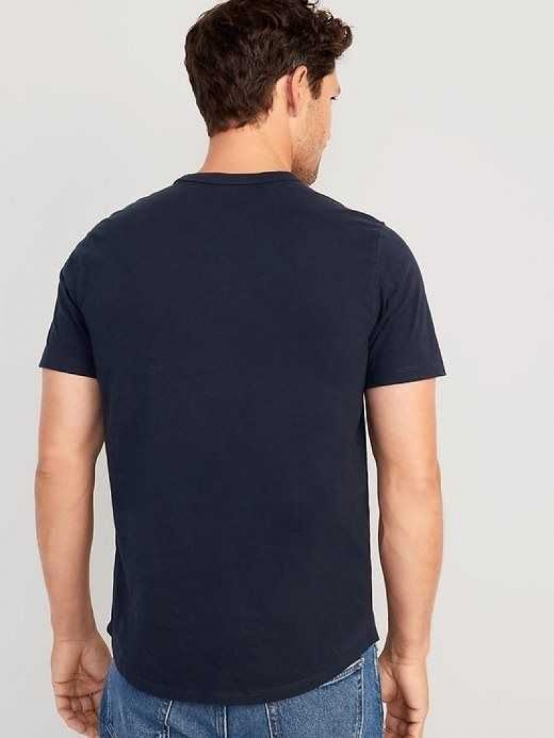 Old Navy Soft-Washed Curved-Hem T-Shirt Navy | HNK472805