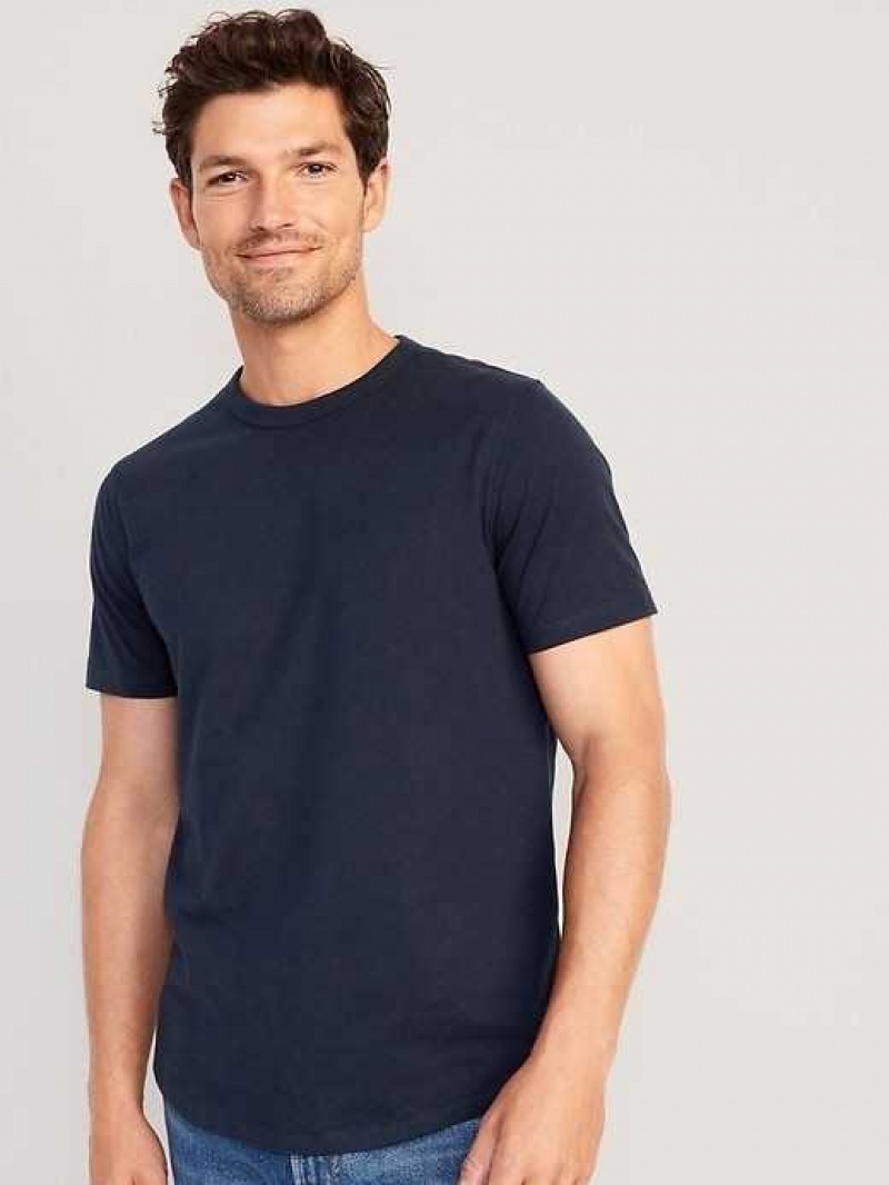 Old Navy Soft-Washed Curved-Hem T-Shirt Navy | HNK472805