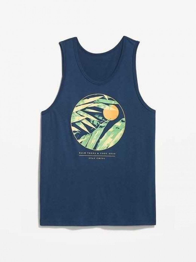 Old Navy Soft-Washed Graphic Tank Top Navy | TRF396425