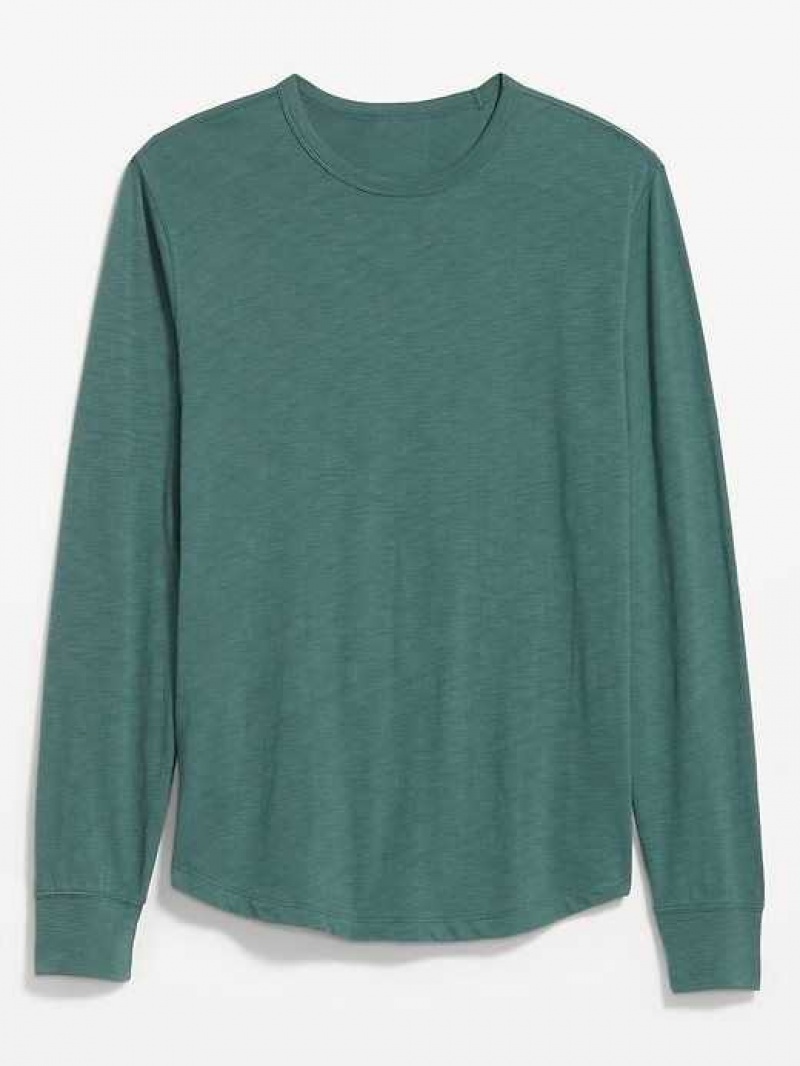 Old Navy Soft-Washed Long-Sleeve Curved-Hem T-Shirt Grey | JGO290413