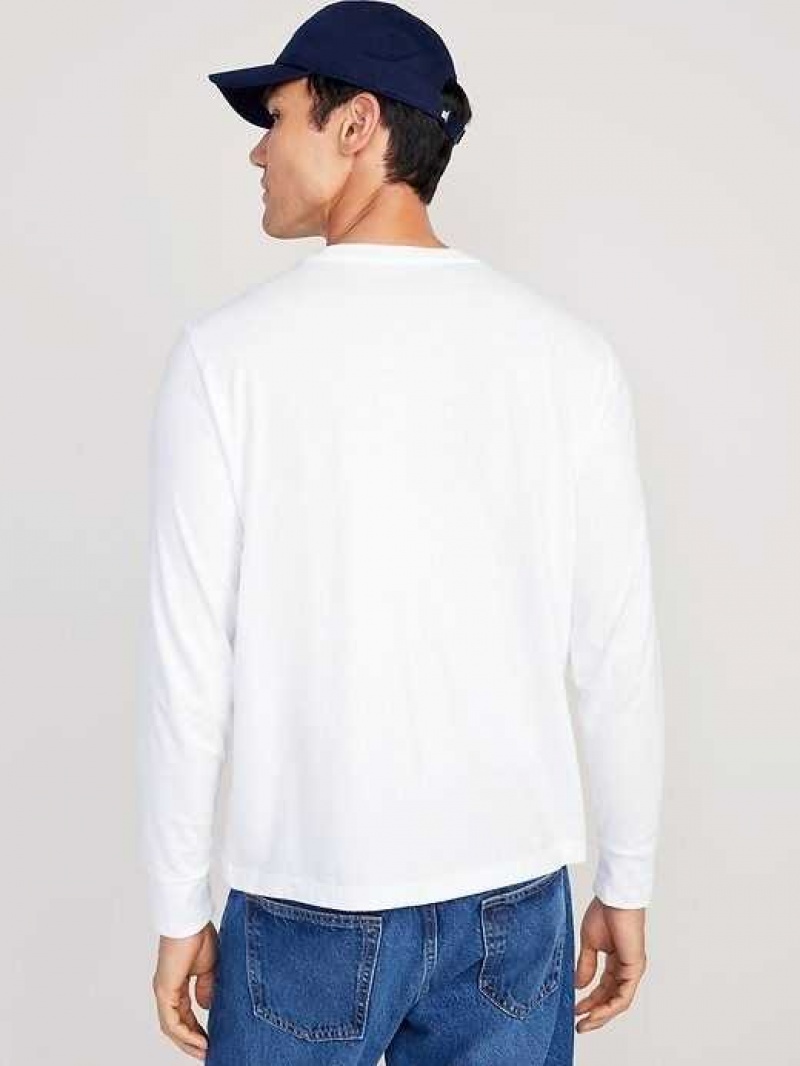 Old Navy Soft-Washed Long-Sleeve Rotation T-Shirt White | VNR589136