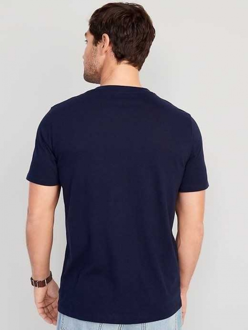 Old Navy Soft-Washed Short-Sleeve Henley T-Shirt Navy | TQL582493