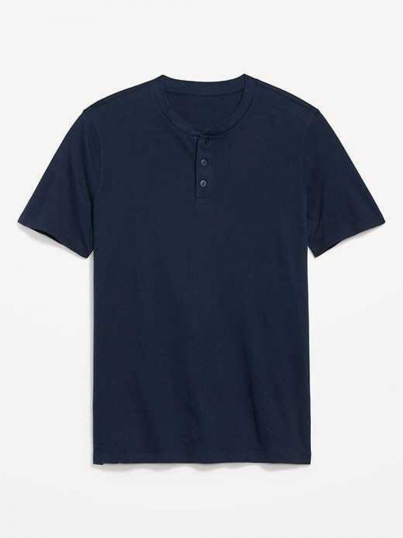 Old Navy Soft-Washed Short-Sleeve Henley T-Shirt Navy | TQL582493