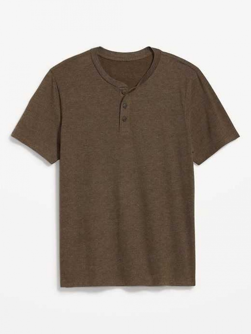 Old Navy Soft-Washed Short-Sleeve Henley T-Shirt Coffee | MCJ603241