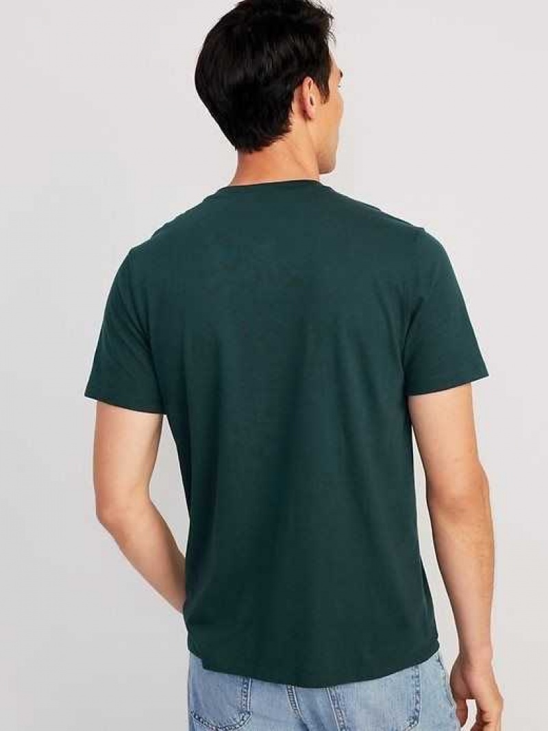 Old Navy Soft-Washed Short-Sleeve Henley T-Shirt Deep Green | YLM823195