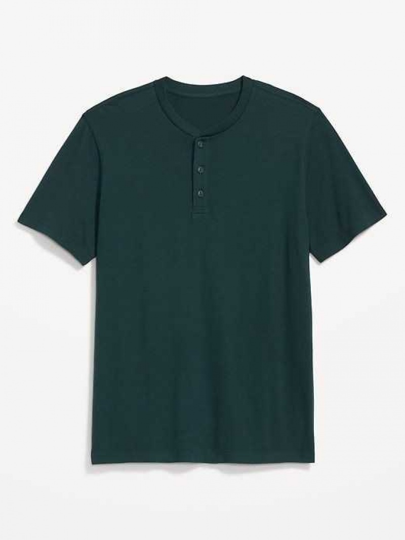 Old Navy Soft-Washed Short-Sleeve Henley T-Shirt Deep Green | YLM823195