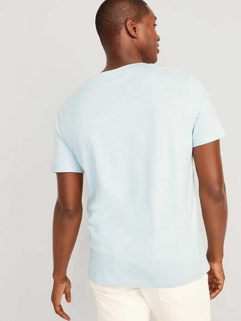 Old Navy Soft-Washed Short-Sleeve Henley T-Shirt Blue | BTM290641