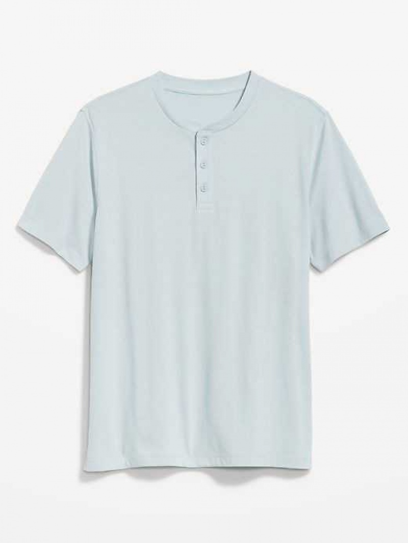 Old Navy Soft-Washed Short-Sleeve Henley T-Shirt Blue | BTM290641