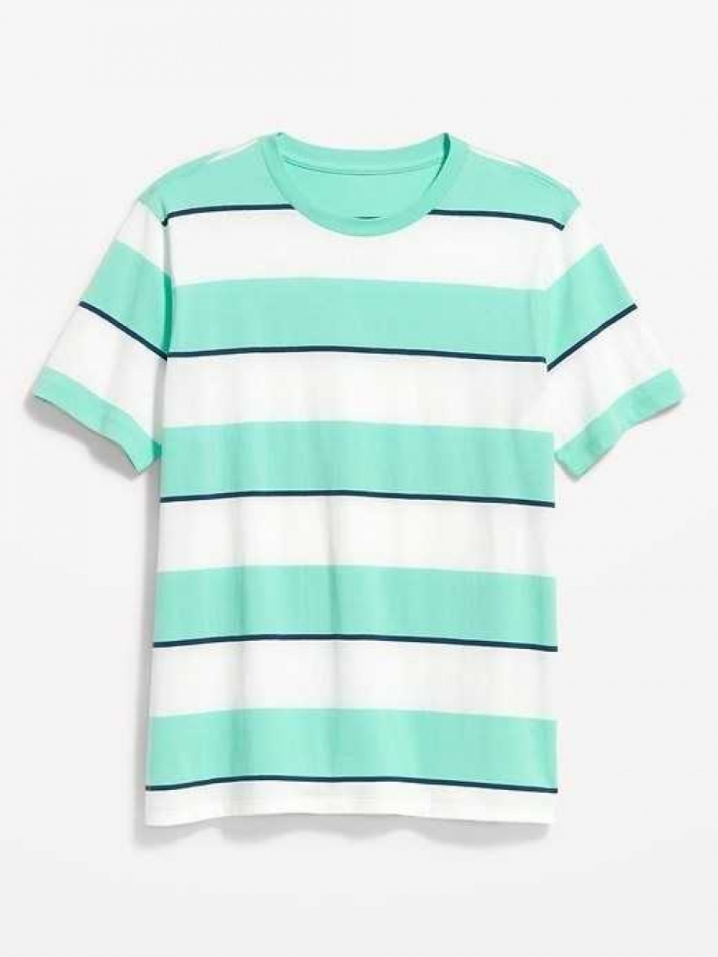 Old Navy Soft-Washed Striped T-Shirt Blue / Green Stripes | KFZ892635