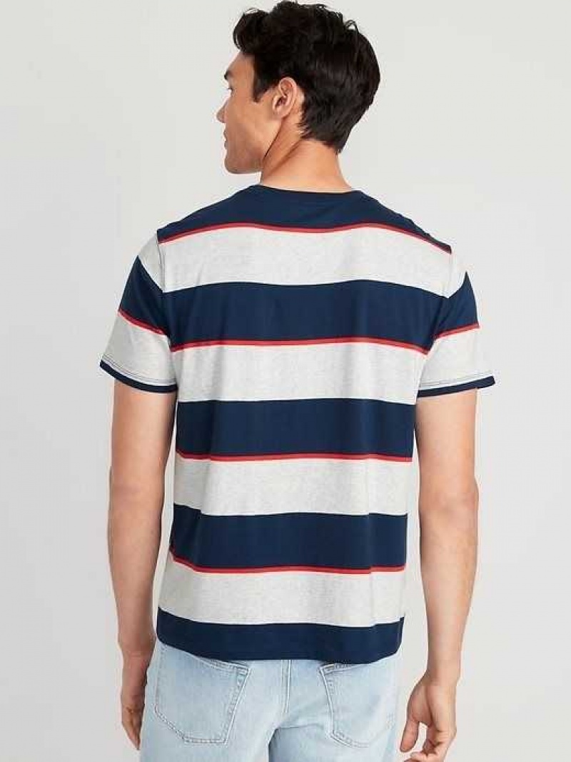 Old Navy Soft-Washed Striped T-Shirt Grey / Navy Stripes | WXR854906