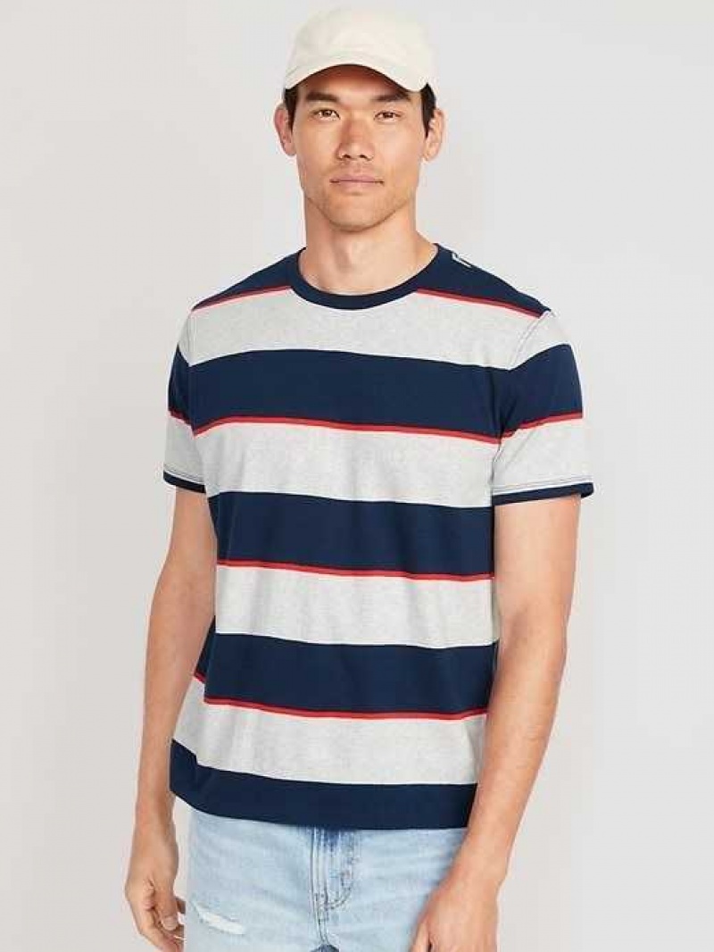 Old Navy Soft-Washed Striped T-Shirt Grey / Navy Stripes | WXR854906