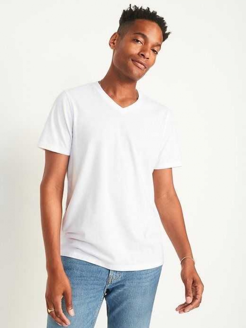 Old Navy Soft-Washed V-Neck T-Shirt 3-Pack White | IUC416320