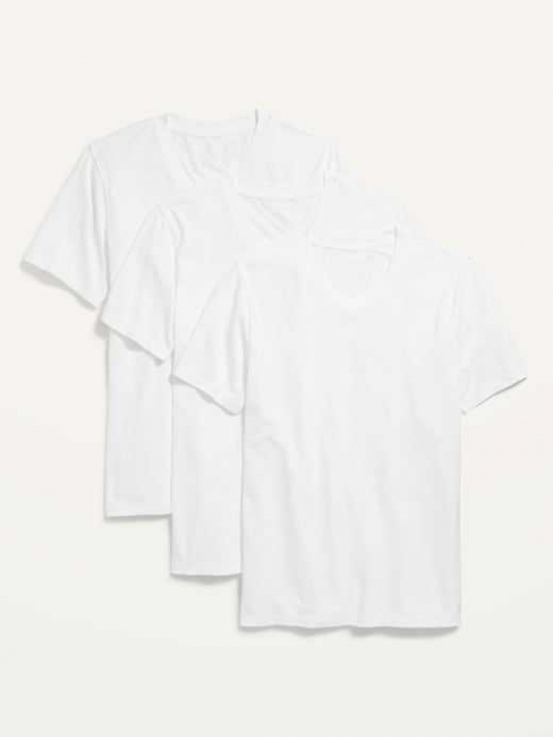 Old Navy Soft-Washed V-Neck T-Shirt 3-Pack White | IUC416320