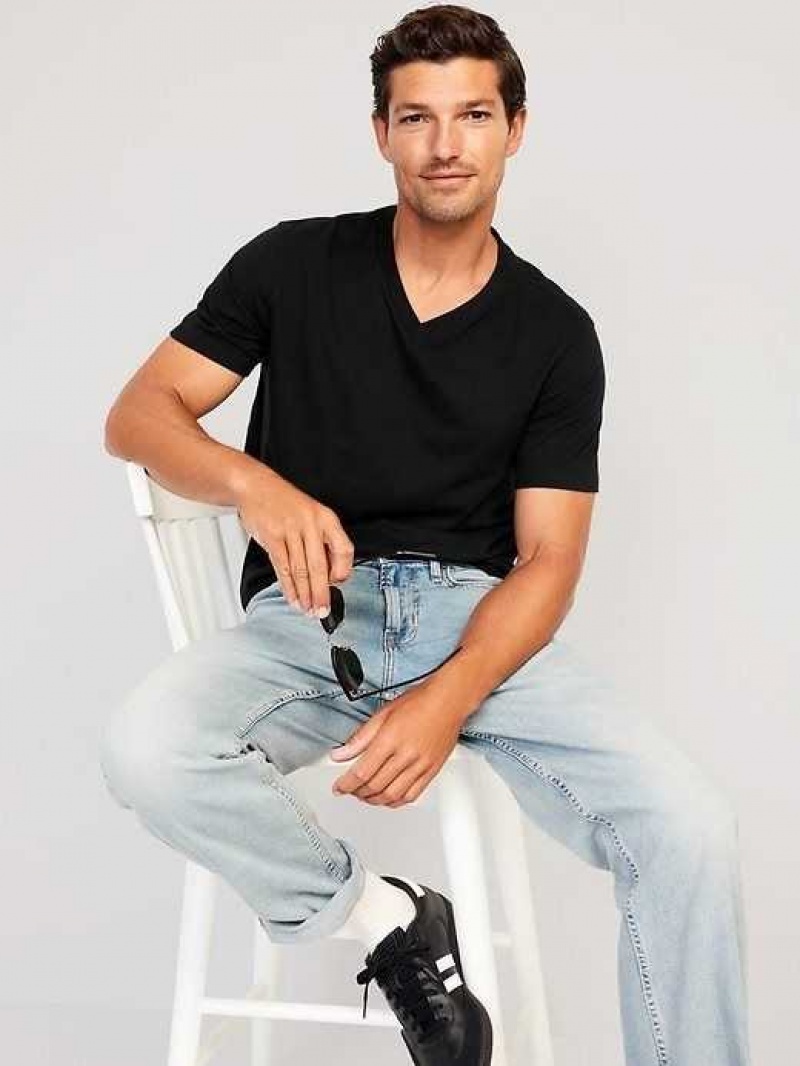 Old Navy Soft-Washed V-Neck T-Shirt Black | ZBU873092