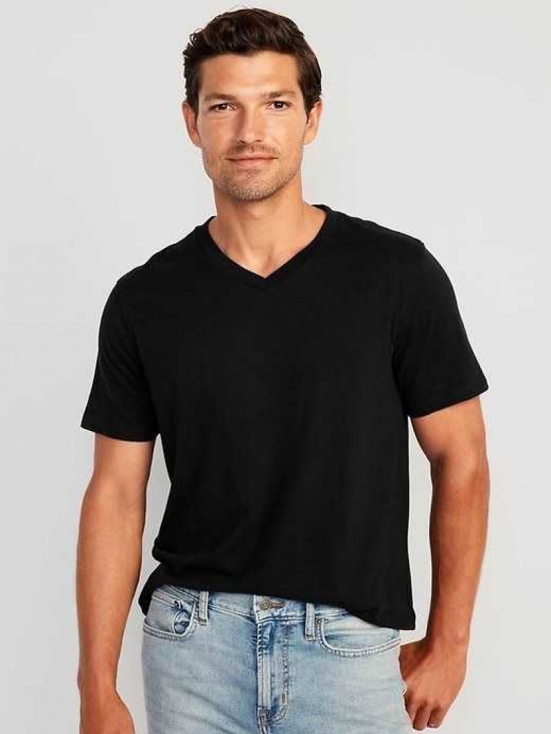 Old Navy Soft-Washed V-Neck T-Shirt Black | ZBU873092