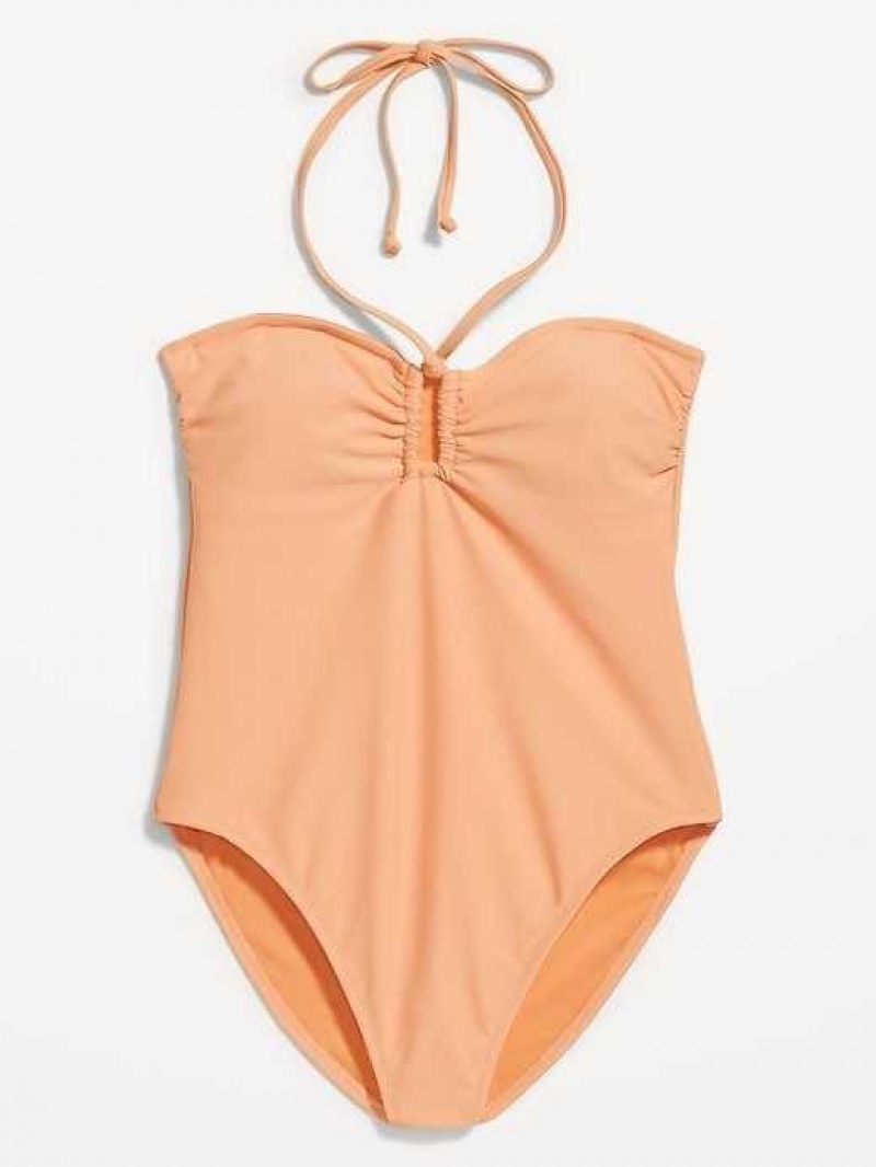 Old Navy Square-Ring Halter One-Piece Swimsuit Sunfish | LHQ145237