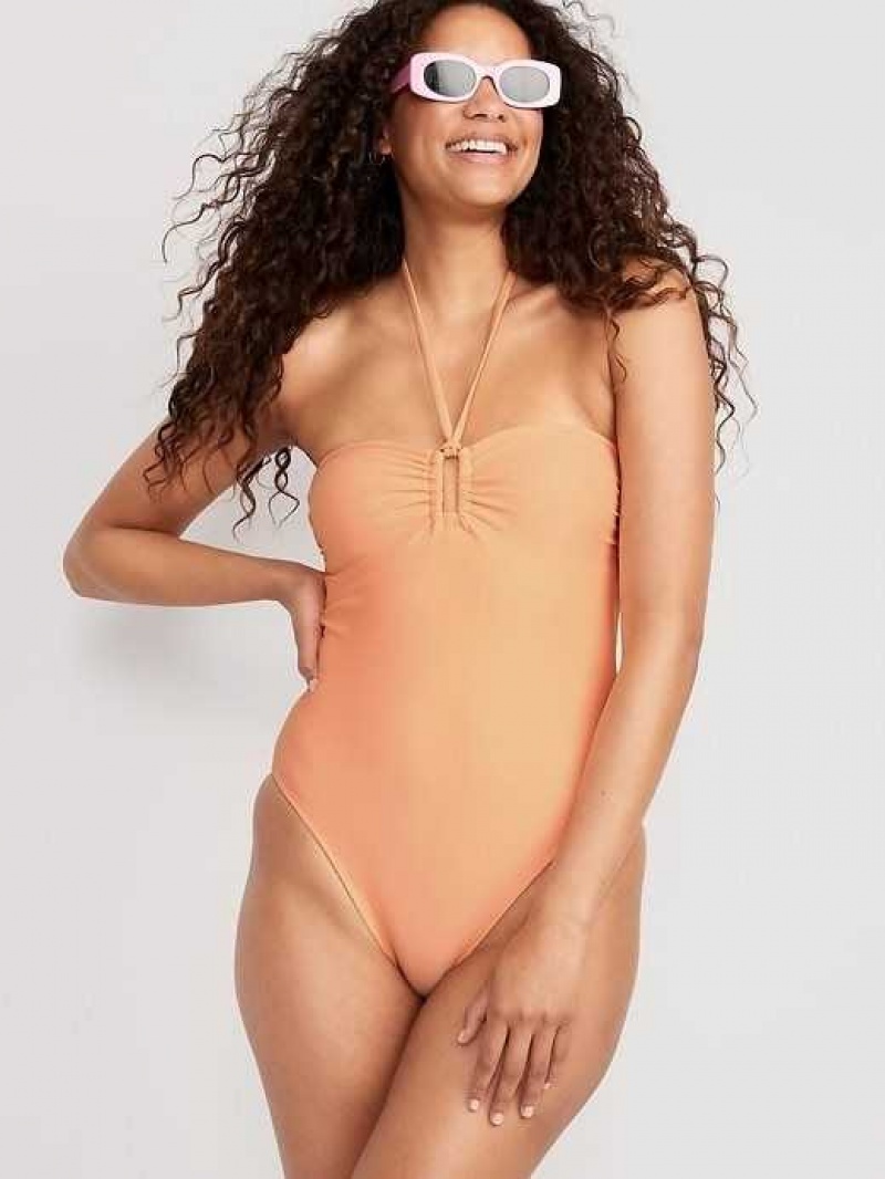 Old Navy Square-Ring Halter One-Piece Swimsuit Sunfish | LHQ145237