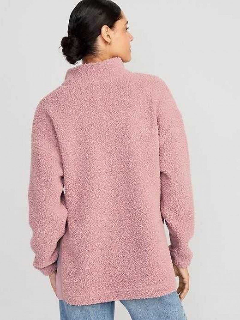 Old Navy Step-Hem Sherpa Pullover Woodrose | TQP839670