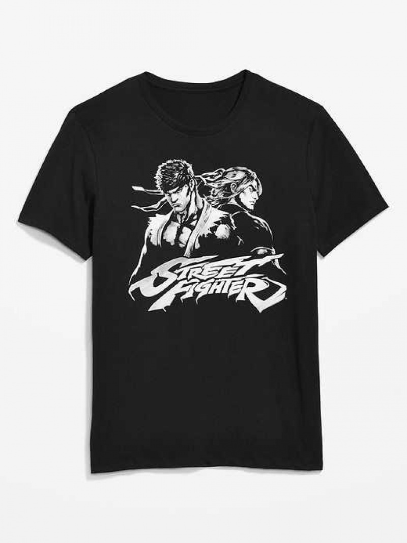 Old Navy Street Fighter Gender-Neutral T-Shirt Black | ZCA591268