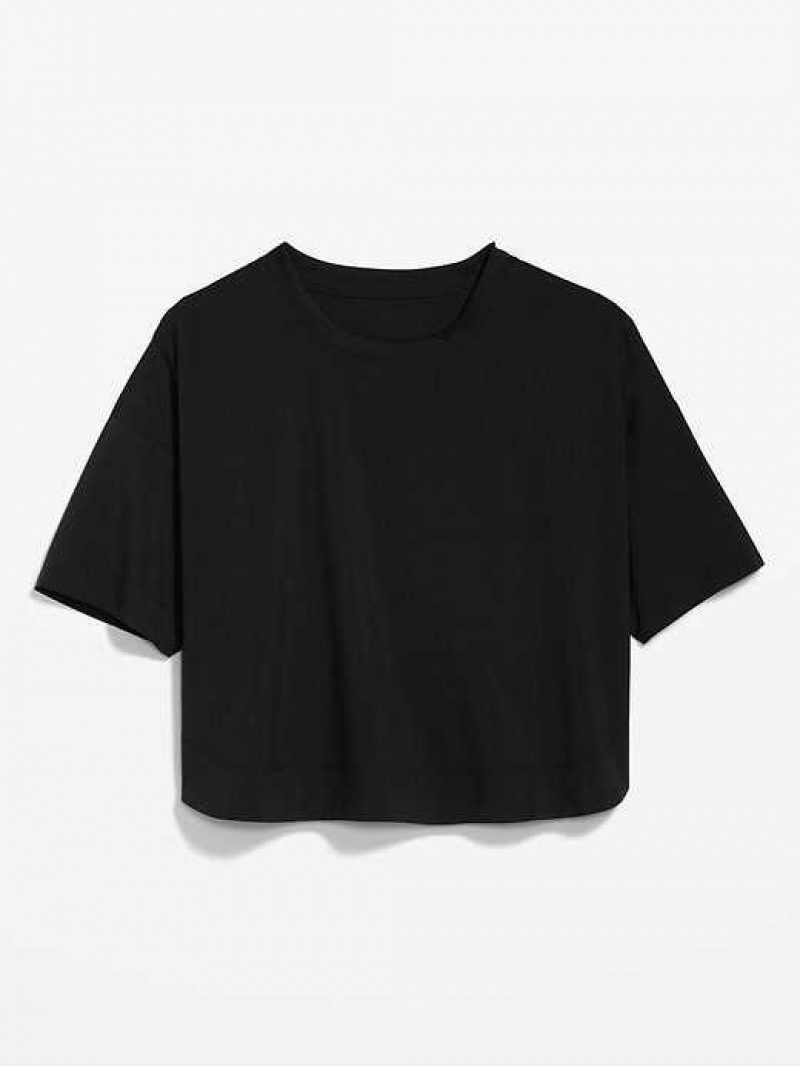 Old Navy StretchTech Cropped T-Shirt Black | DTZ175683