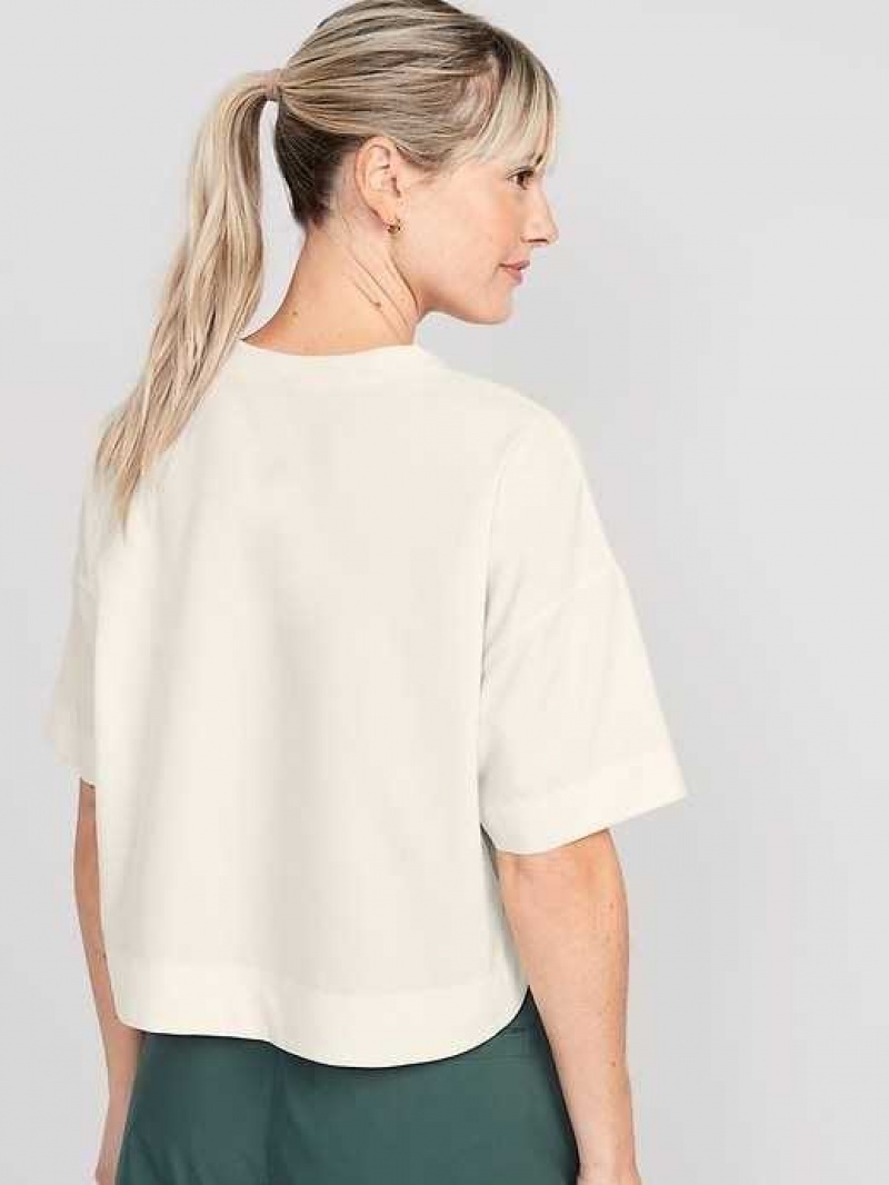 Old Navy StretchTech Cropped T-Shirt Cozy Cashmere | ARX687194