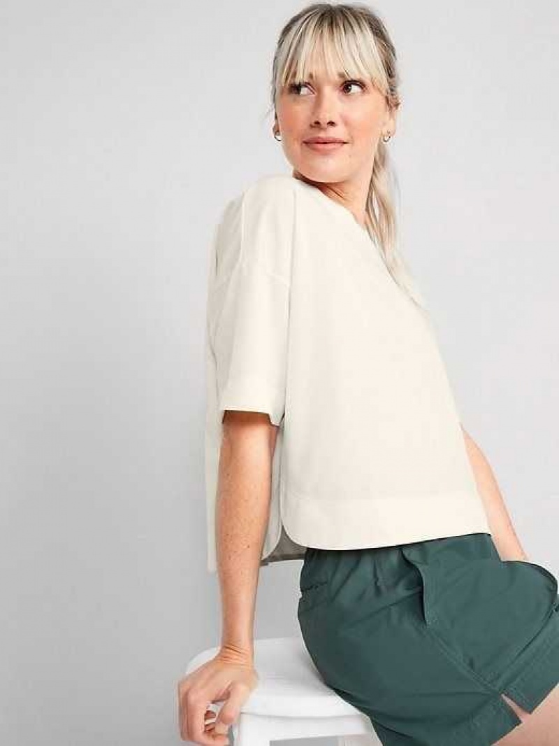 Old Navy StretchTech Cropped T-Shirt Cozy Cashmere | ARX687194