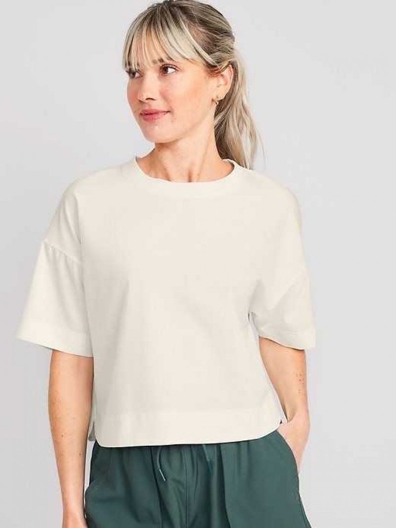 Old Navy StretchTech Cropped T-Shirt Cozy Cashmere | ARX687194