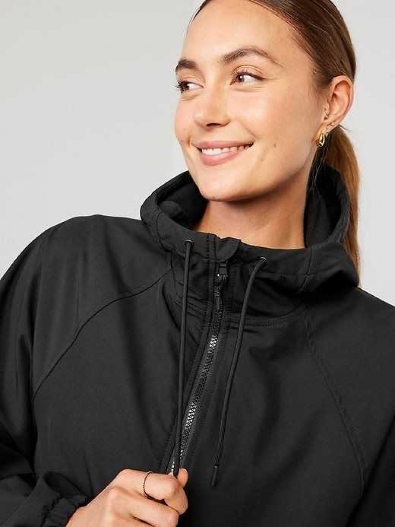 Old Navy StretchTech Hooded Zip Jacket Black | XWL023195