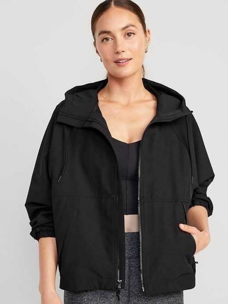 Old Navy StretchTech Hooded Zip Jacket Black | XWL023195