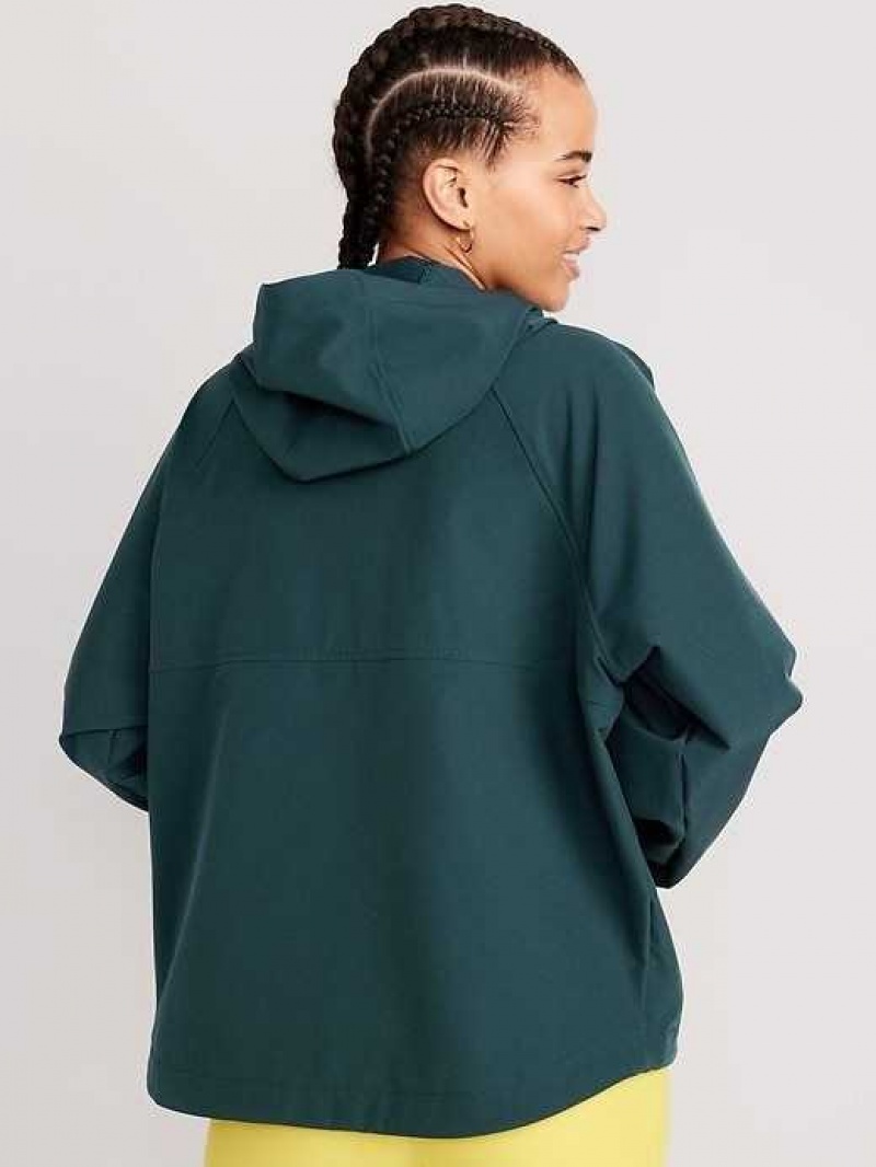 Old Navy StretchTech Hooded Zip Jacket Deep Green | TXH257981