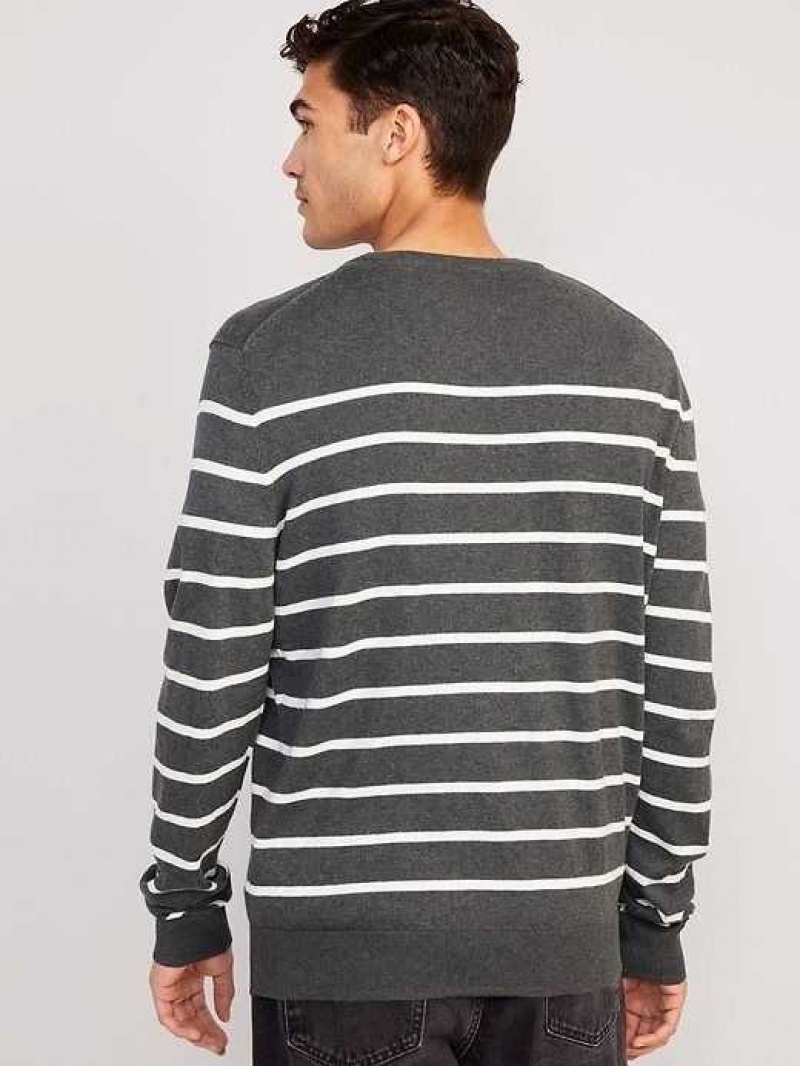 Old Navy Striped Crew-Neck Sweater Grey | YNA431679