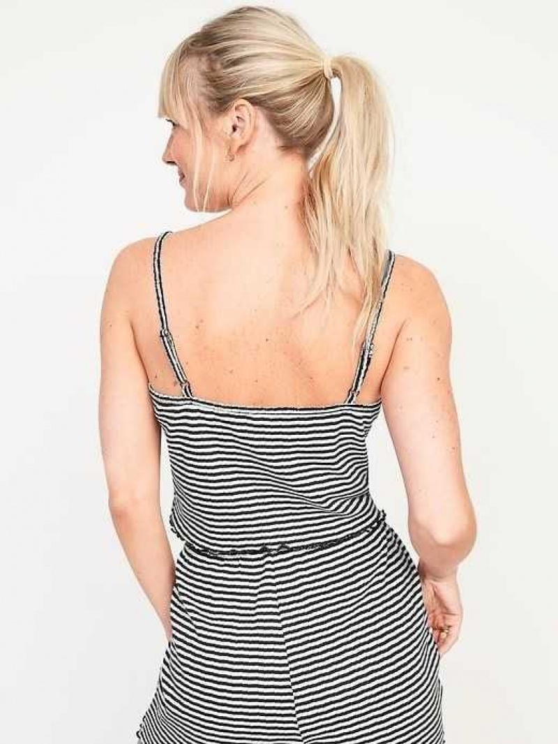 Old Navy Striped Cropped Pajama Cami Top Navy Stripes | QJV726908