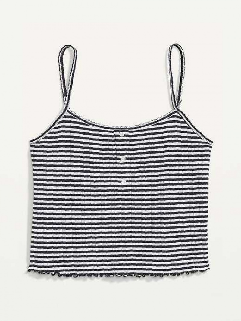 Old Navy Striped Cropped Pajama Cami Top Navy Stripes | QJV726908