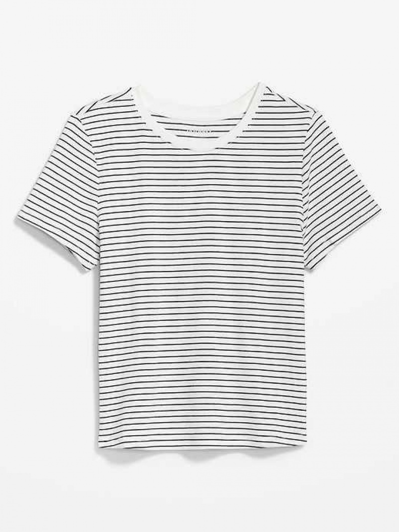 Old Navy Striped Slim-Fit Cropped T-Shirt Navy Stripes | WFZ237819