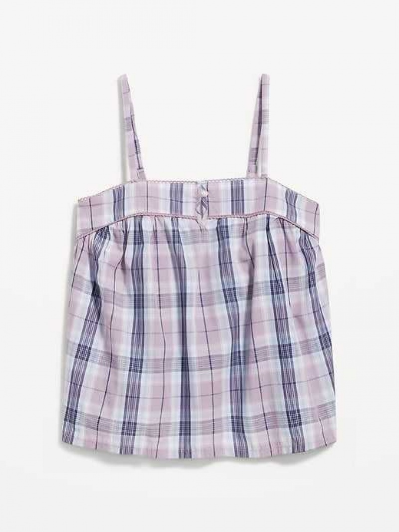 Old Navy Striped Smocked Pajama Cami Swing Top Purple | FRI875043