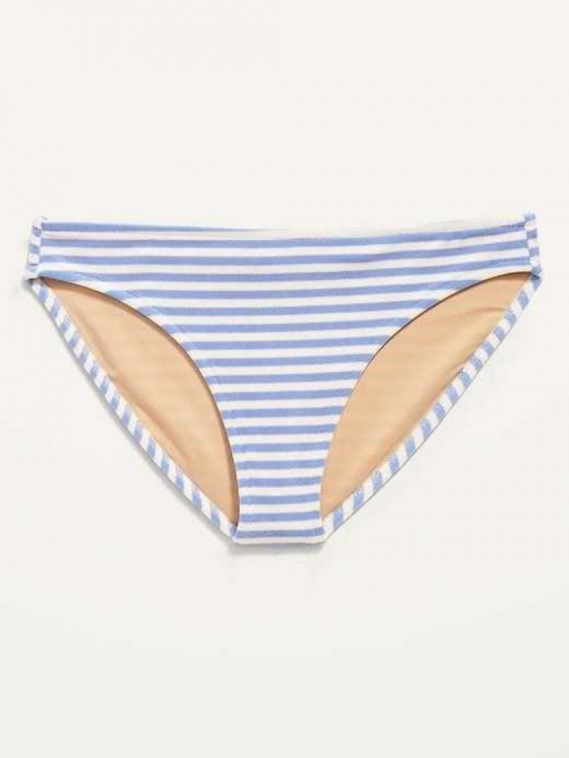 Old Navy Striped Terry Classic Bikini Swim Bottoms Blue Stripes | ARU680423