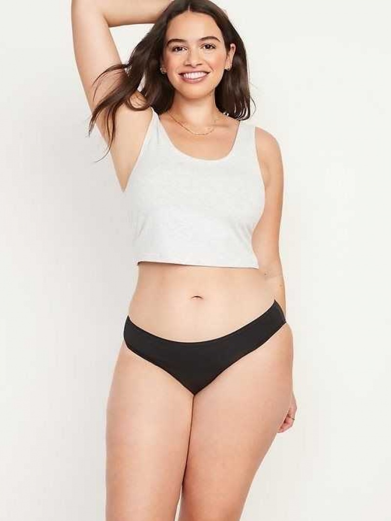 Old Navy Supima Cotton-Blend Bikini Underwear Black | BHS408795