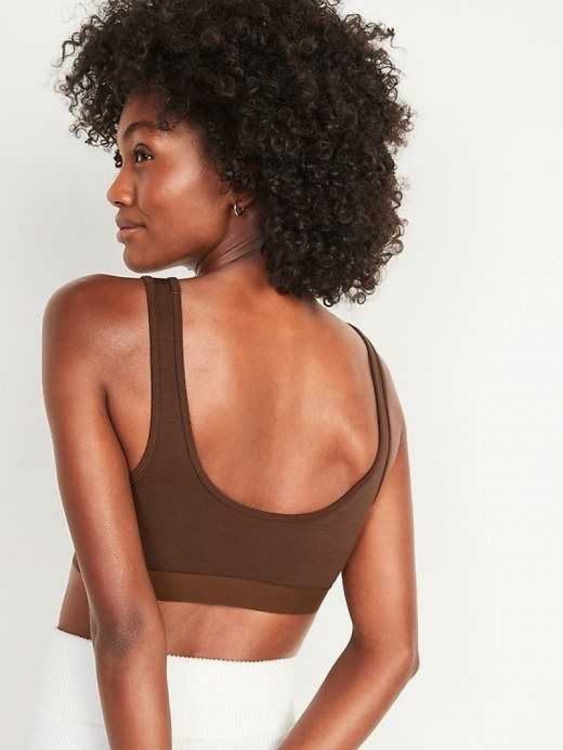 Old Navy Supima Cotton-Blend Bralette Top Dark Walnut | UDE204638