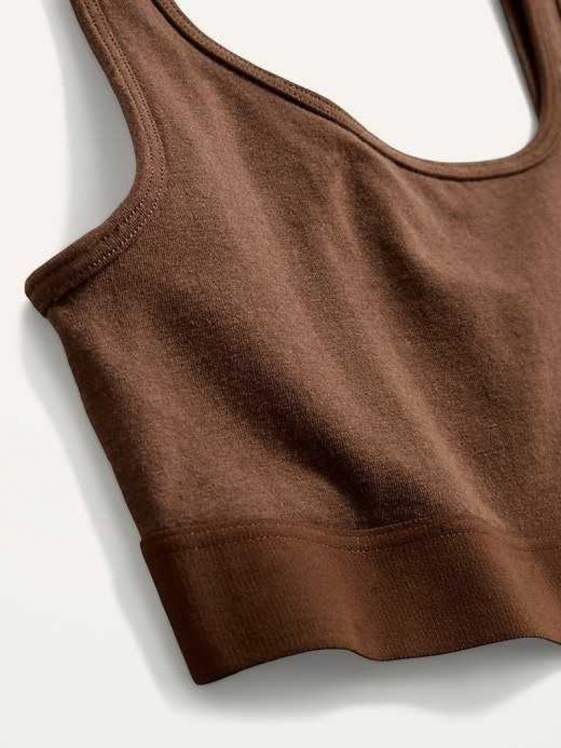 Old Navy Supima Cotton-Blend Bralette Top Dark Walnut | UDE204638