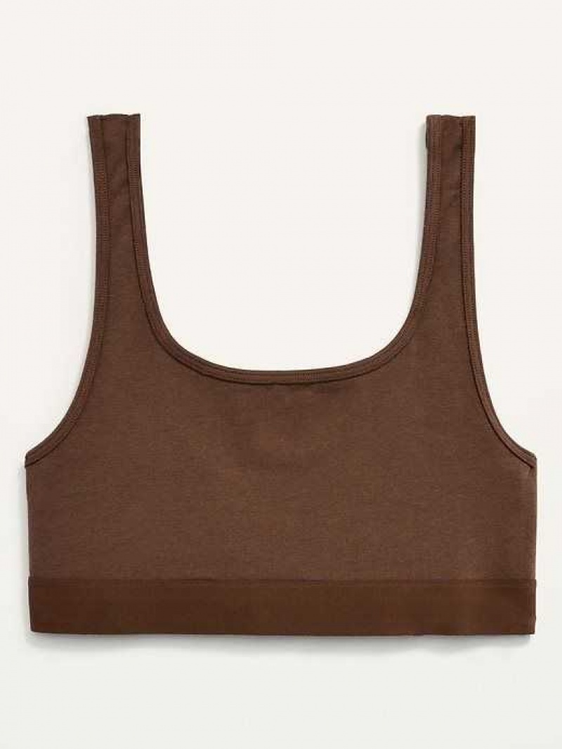 Old Navy Supima Cotton-Blend Bralette Top Dark Walnut | UDE204638